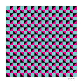 Aqua Pink and Black Geometric Pattern