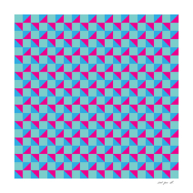 Aqua Pink and Blue Geometric Pattern