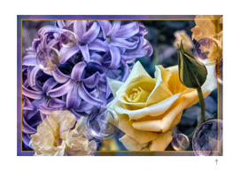 Roses And Hyacinths  GOLD PURPLE