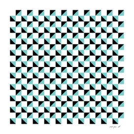 White Aqua and Black Geometric Pattern