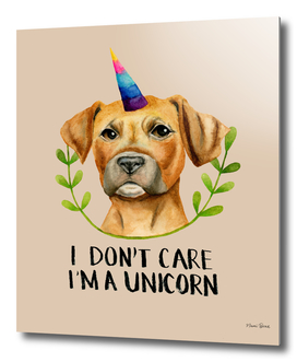 "I'M A UNICORN" Pit Bull Dog Illustration