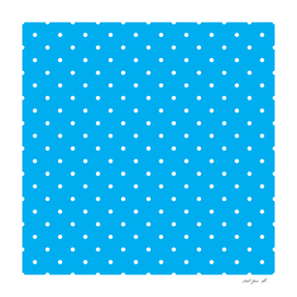 Small White Polka Dots with Blue Background