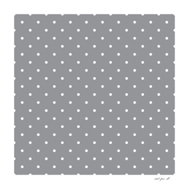 Small White Polka Dots with Grey Background