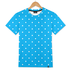 Small White Polka Dots with Blue Background