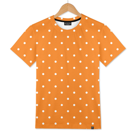 Small White Polka Dots with Orange Background