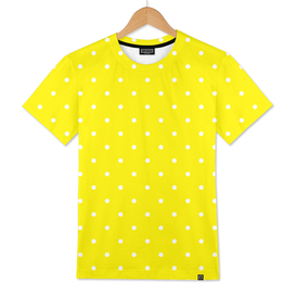 Small White Polka Dots with Yellow Background
