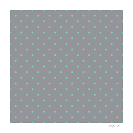 Small Aqua Polka Dots with Grey Background