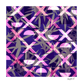 Fresh Vibrant Purple Geometric Bamboo Design