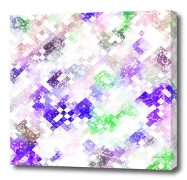 geometric square pixel pattern abstract in purple pink green