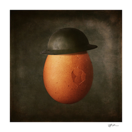 Vintage Egg in Brodie Helmet