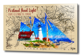 Portland Head Light with Map