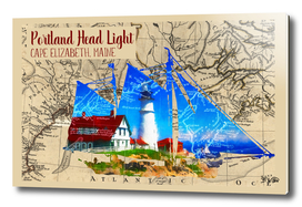 Portland Head Light with Map