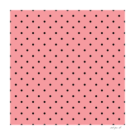 Black Dots with Coral Pink Background