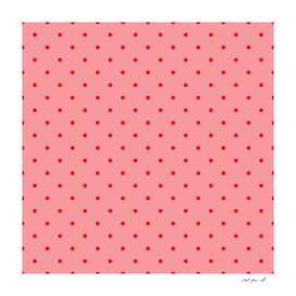 Red Dots with Coral Pink Background