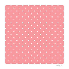 White Dots with Coral Pink Background