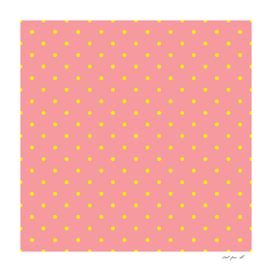 Yellow Dots with Coral Pink Background