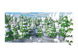 Cartoon Snow Mountain