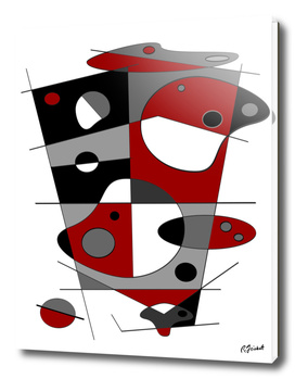 Abstract #36 in Red, Gray, Black & White