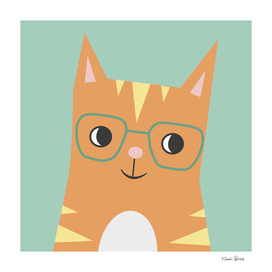 Tabby Cat with Glasses