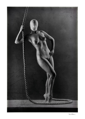 Nude with rope.