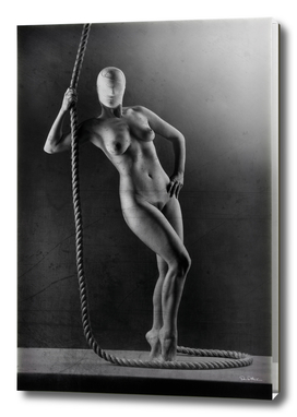 Nude with rope.