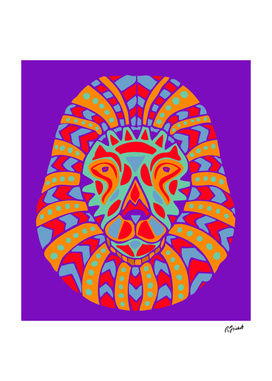 Aztec-style Lion Head Design #8
