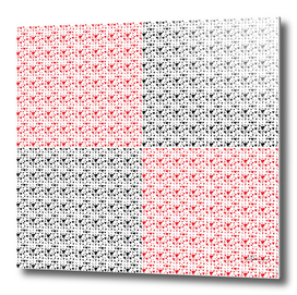 Imperfect Hearts Checkerboard Pattern - Red/Black/WHITE