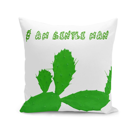 Cactus man with flower and text above