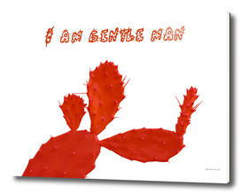 Cactus man with flower and text above