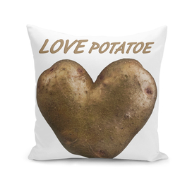 Heart shaped potatoe with text