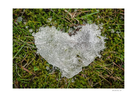 white snow shaped heart