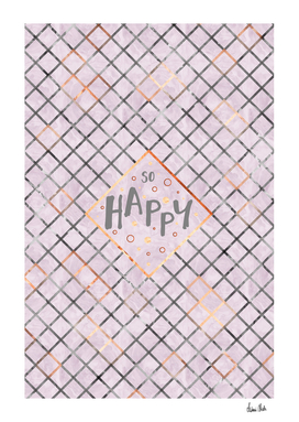 Text Art SO HAPPY | rosegold