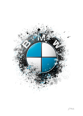BMW Logo splatter painting