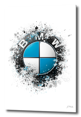 BMW Logo splatter painting