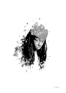 Lil Wayne splatter painting