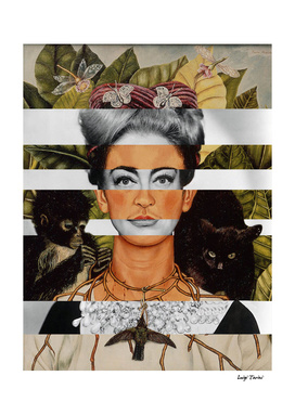 Frida Kahlo Self Portrait with Hummingbird & Joan Crawford