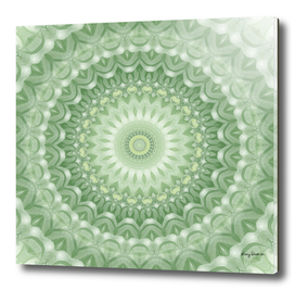 Spring Mandala in Green, Yellow and White
