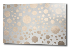 Champagne Gold Dots Pattern on Old Metal Texture