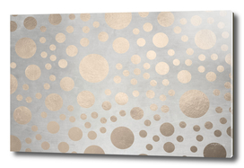 Champagne Gold Dots Pattern on Old Metal Texture