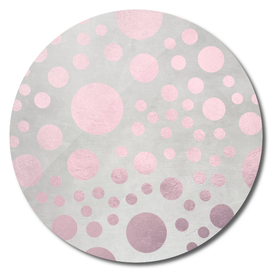 Pale Pink Golden Dots Pattern on Old Metal Texture