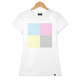 Imperfect Hearts Checkerboard Pattern - CMYK/WHITE