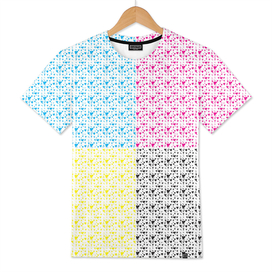 Imperfect Hearts Checkerboard Pattern - CMYK/WHITE