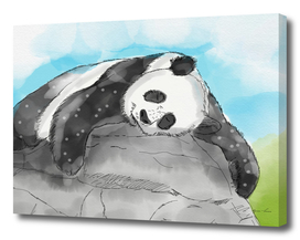 Sleepy Panda Lazy Watercolor