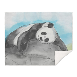 Sleepy Panda Lazy Watercolor
