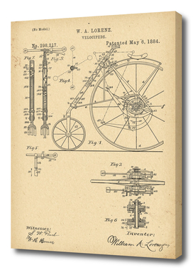 1884 Patent Velocipede Bicycle history innovation