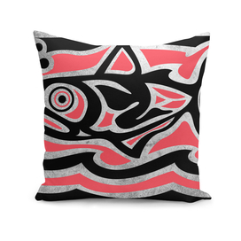Tribal maori fish vector ink illustration