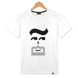 Type Faces - The Goatee - Black and White Tee
