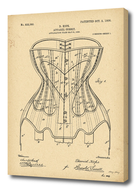 1906 Patent Corset history fashion invention