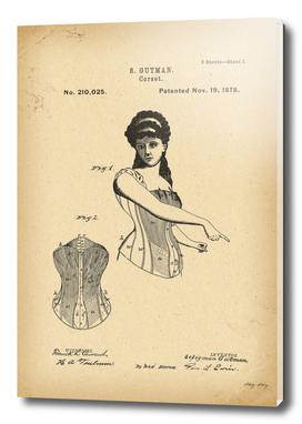 1878 Patent Corset history fashion invention