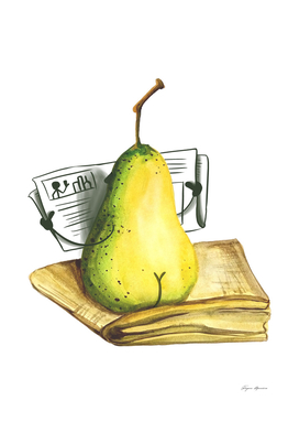 Pear watercolor illustration